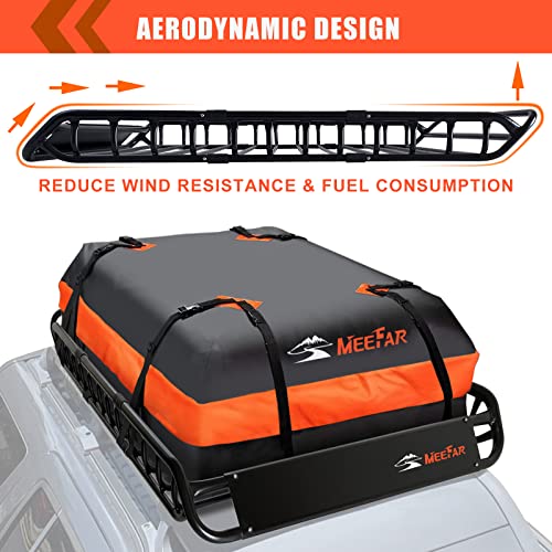 Roof Rack Rooftop Cargo Carrier Basket 51"*36"*5"+Waterproof Bag 15 Cu.Ft