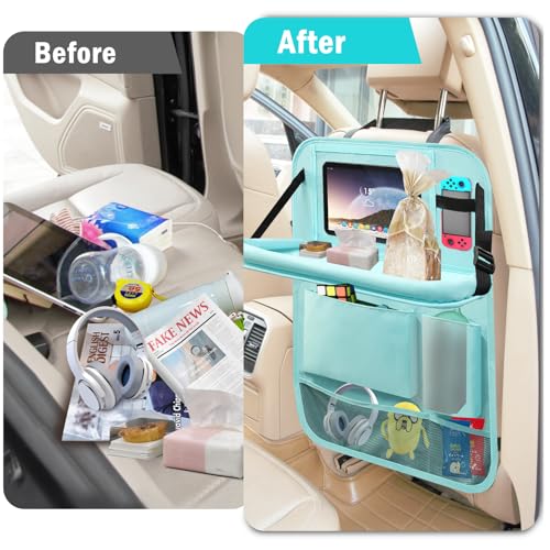 2Pack Car Backseat Organizer with Foldable Table Tray (2 Count)