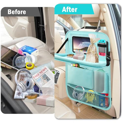 2Pack Car Backseat Organizer with Foldable Table Tray (2 Count)