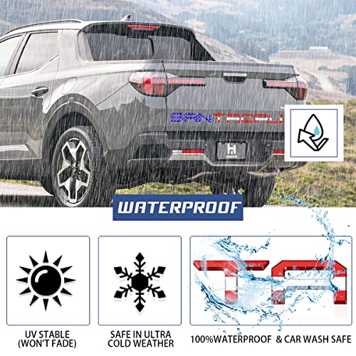 Tailgate Inserts Letters Compatible for 2022 2023 2024 2025 Santa Cruz 3D Raised & Strong Adhesive Decals Letters Rear Emblem Decal Sticker Compatible for Santa Cruz Accessories