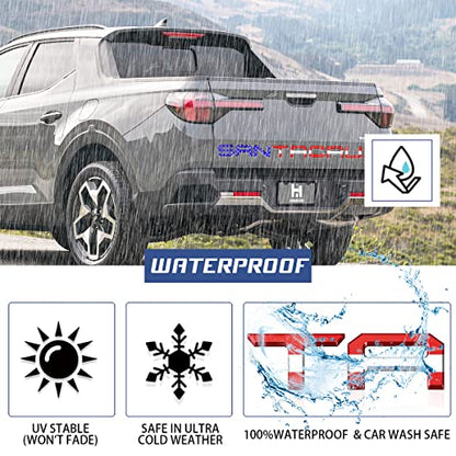 Tailgate Inserts Letters Compatible for 2022 2023 2024 2025 Santa Cruz 3D Raised & Strong Adhesive Decals Letters Rear Emblem Decal Sticker Compatible for Santa Cruz Accessories