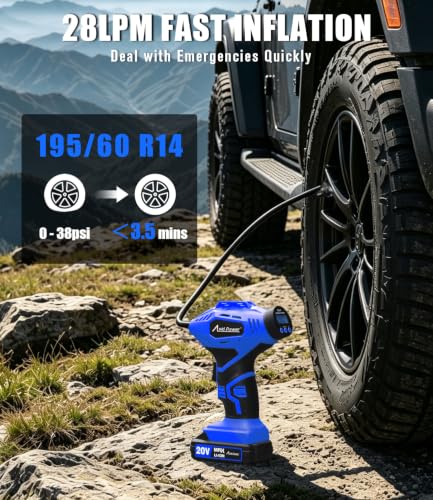 20V Rechargeable Cordless Tire Inflator Portable Air Compressor