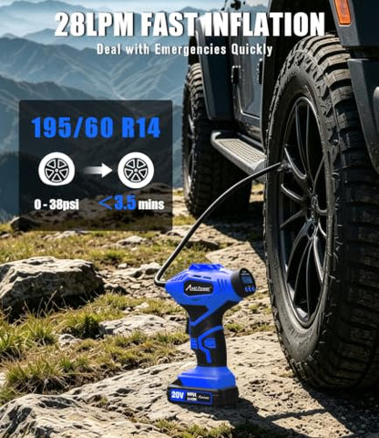 20V Rechargeable Cordless Tire Inflator Portable Air Compressor
