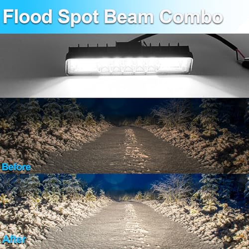 4PCS LED Light Bar 5.7 Inch Slim 60W Led Driving Lights Waterproof Driving Fog Light Flood Spot Beam Combo LED Work Lights for Jeep Truck Boat Car UTV ATV (4 Count)