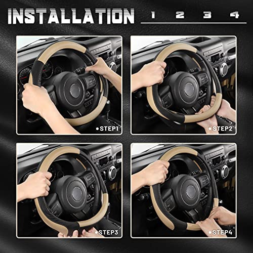 Car Steering Wheel Cover for F150 Tundra Range Rover 15.5"