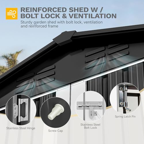 6x4ft Metal Outdoor Storage Shed