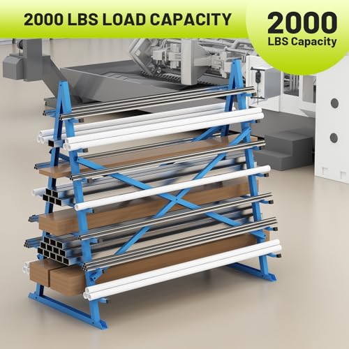 7 Tier Horizontal Lumber Storage Rack with Adjustable Arm