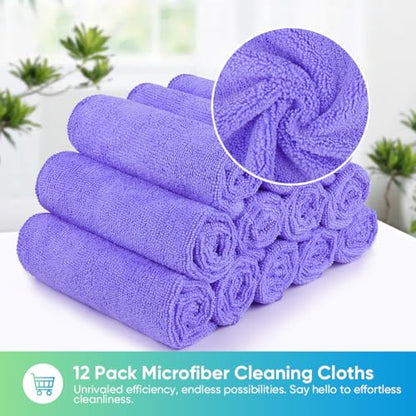 Purple Microfiber Cleaning Cloth (12 Count)
