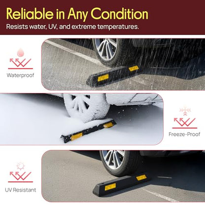 Curb Garage Vehicle Floor Safety Heavy Duty Rubber Parking Lot Driveway Stopper