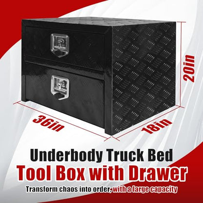 Underbody Truck Tool Box 36"x 18"x 20" Heavy Duty Double