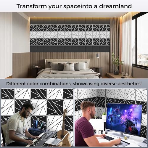 12 Pack 2 Layer Soundproof Wall Panels (12 Count)