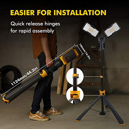 Upgraded】LUTEC 6290Max 15000 Lumen 138W Dimmable LED Work Light with Telescoping Tripod