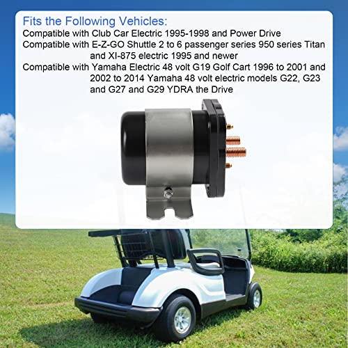 Heavy Duty 48V 4 Terminal Solenoid Heavy Duty 48V Solenoid Relay Switch Replacement For Club Car EZGO Yamaha Electric G19 Power Drive #586 Series Replace JR1
