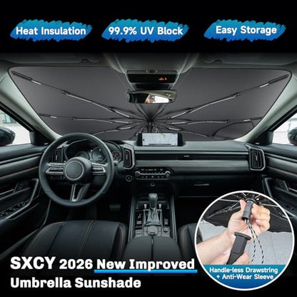 for 2023 2025 2026 Mazda CX50 Windshield Umbrella Sunshade [Easier Foldable] for 2025 2026 Mazda CX50 Accessories 2024 CX50 Sunshade Umbrella for 2025 2026 CX50 Windshield Sun Shade Umbrella