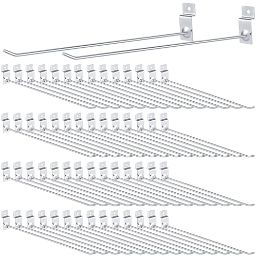 100 Pack Slatwall Hooks Silver Heavy Duty Slat Wall Hooks Metal Slatwall Accessories for Hanging Garage Retail Home Shop Display (100 Count)