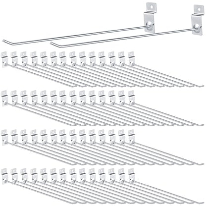 100 Pack Slatwall Hooks Silver Heavy Duty Slat Wall Hooks Metal Slatwall Accessories for Hanging Garage Retail Home Shop Display (100 Count)