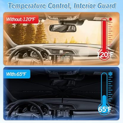 Windshield Sun Shade Umbrella for Honda Civic 2016 2017 2018 2019 2020 2021 Rear Window Shades 100% UV Protection and Blackout Privacy 5PCS Car Window Covers Accessories (5 Count)
