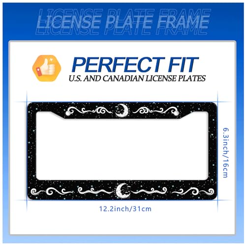 Moon License Plate Frame Stainless Steel Car Accessory 6.3x12.3inch