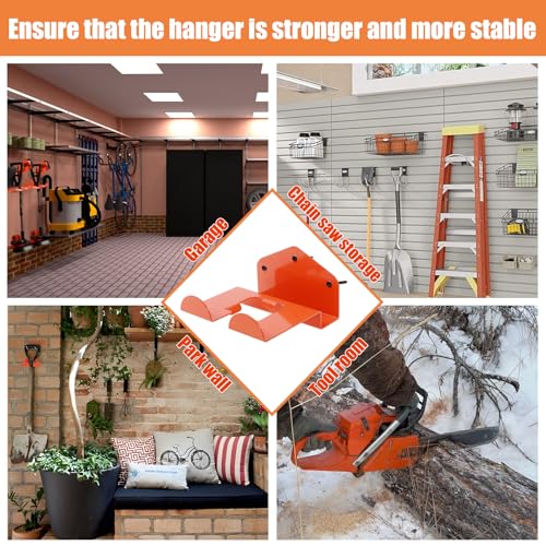 4 Pack Weed Eater Hanger Wall Mounted Bulk Weedeater Garage Trimmer Rack Heavy Duty Garden Tool Hanger Steel Weed Whackers Holder Organizer Hooks for Grass Garden Tools (4 Count)