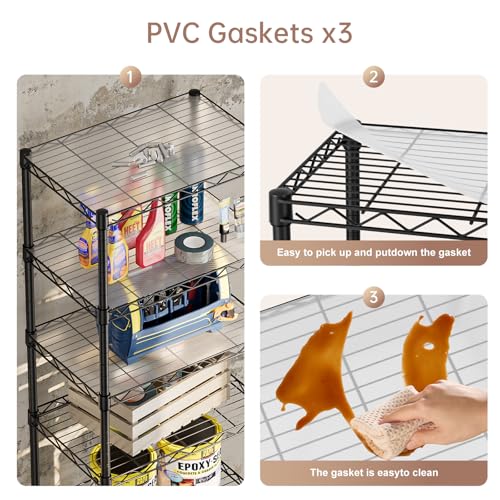 Small Wire 5 Adjustable Shelves Pantry Metal Shelf Floor Organizer