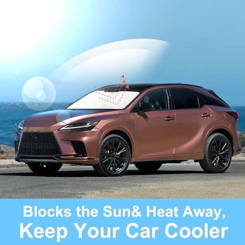 Sun Shade for Lexus RX 2023 2024 2025 2026 Accessories Windshield Sun Shade Window Shade UV Rays Protection Sun Visor Cover with Steering Wheel Sunshade Storage Bag