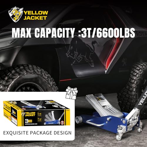 3 Ton Floor Jack Full Aluminum Ultra Lightweight Quick Rise Racing Floor Car Jack with Dual Pump Fast Lifting Low Profile Jack for Vehicle