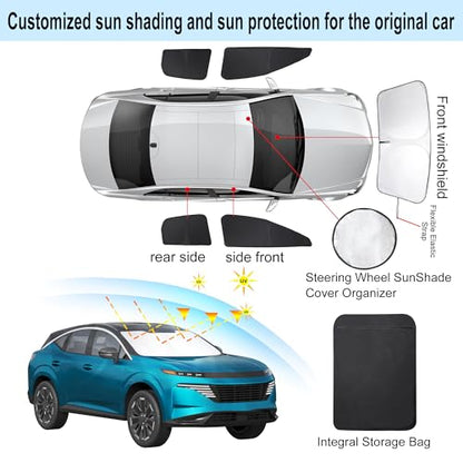 Window Shades for Nissan Murano 2025 2026 Accessories Car Side Full Windows Rear Windshield Sun Shade Sun UV Rays & Privacy Protection for Camping 5PCS (5 Count)