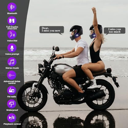 Y3 Helmet Bluetooth Intercom Headset (2 Count)