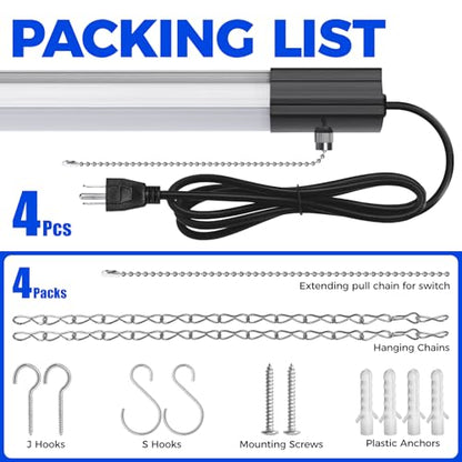 BS84 LED Shop Lights 4FT for Workshop (4 Count)