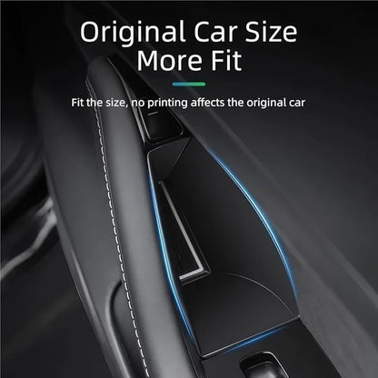 GGCLIMAX Car Organizers And Storage Door Handle Storage Box Compatible with Tesla Model 3/Y 2021-2025 Anti-Slip Scratch-Resistant Organizer With Non-Slip Mat(A 2PCS)