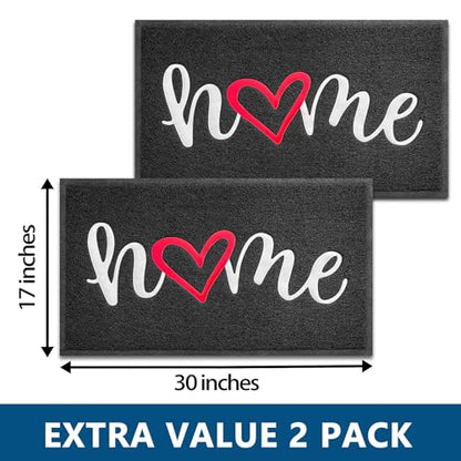 Door Mat 2 Pack Outside Inside Home Doormat 30"x17.5" Durable Floor Mat Non Slip Rug Ultra Absorb Mud Easy Clean Front Doormat for Garage (7.3 Sq Ft)
