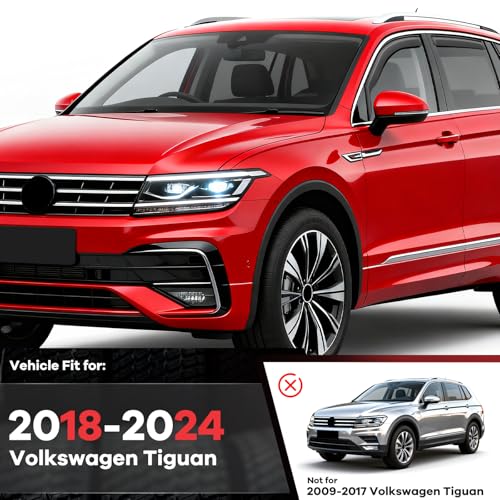 4pcs in Channel Window Rain Guards Fit for Volkswagen Tiguan 2018 (4 Count)