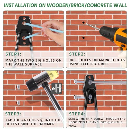4 Piece Garage Hooks Wall Mount Storage Hanger with 4 Extension Cord Holder Organizer (8 Count)