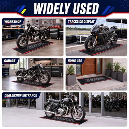 Motorcycle Mat Garage Floor Rug Washable Parking Mats for Garage Floors Non Slip Oil Absorbent Pad Rubber Backing Layer Protects Floor