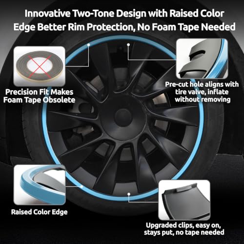 Wheel Rim Protector for Tesla Model Y 20 Inch Induction Wheels All (4 Count)