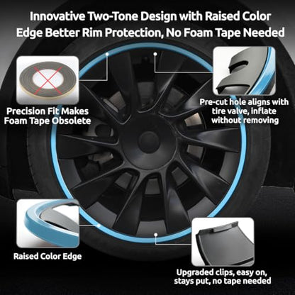 Wheel Rim Protector for Tesla Model Y 20 Inch Induction Wheels All (4 Count)