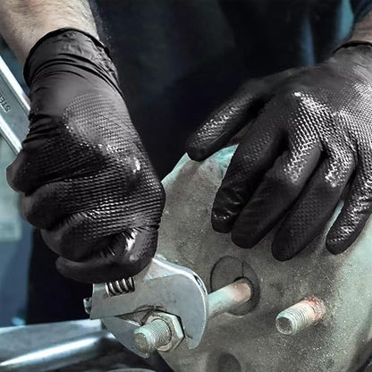 Heavy Duty Black Industrial Nitrile Gloves (100 Count)