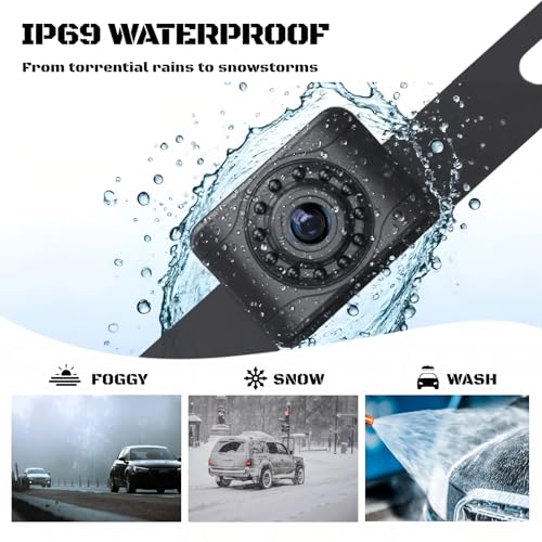 X1P HD Backup Camera License Plate Rear View Camera for Car