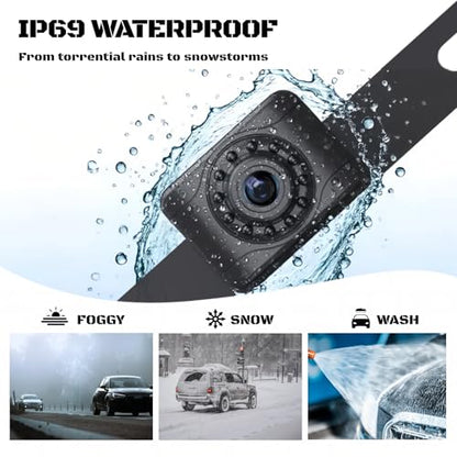 X1P HD Backup Camera License Plate Rear View Camera for Car