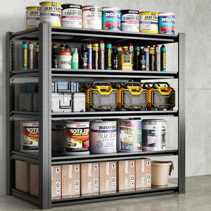 72" H Shelving Unit 5 Tiers Heavy Duty Garage Shelving 3000LBS Storage Racks Adjustable Metal Shelves Industrial Utility Rack for Garage