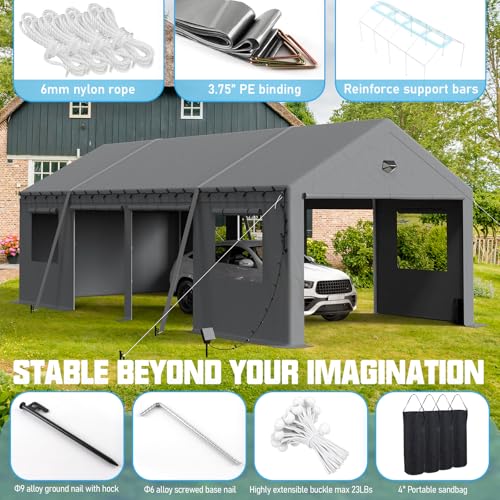 13x25 Heavy Duty Carport Canopy
