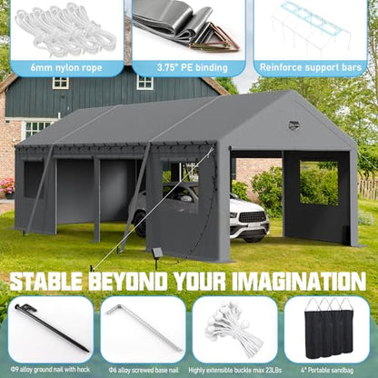 13x25 Heavy Duty Carport Canopy
