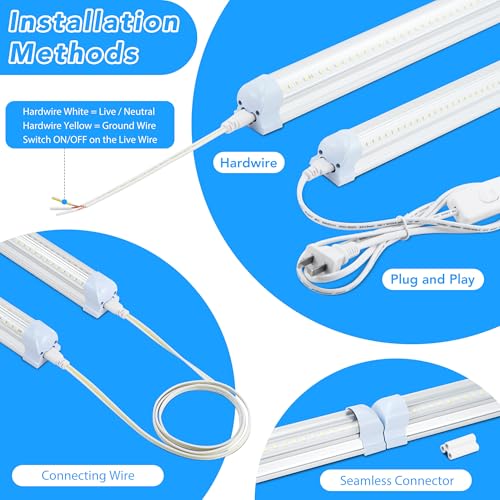 10 PCS 8FT LED Shop Lights Garage Light (10 Count)