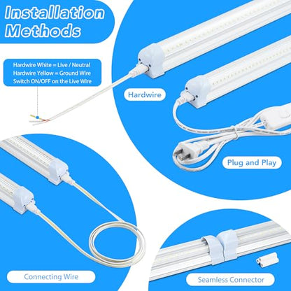 10 PCS 8FT LED Shop Lights Garage Light (10 Count)