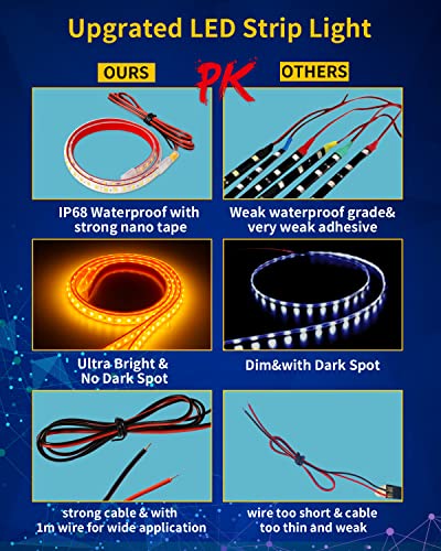 Amber Led Strip Lights (4 Count)
