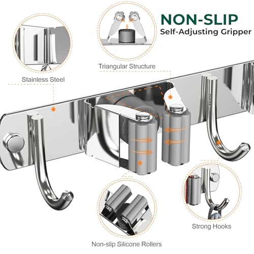 Mop and Broom Holder Wall Mount