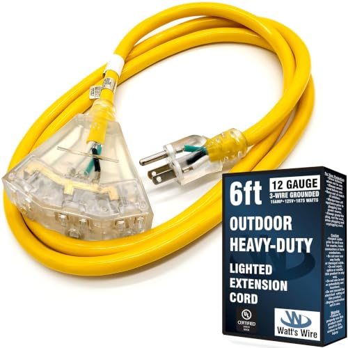 6 ft Short Outdoor Extension Cord (6 Foot)