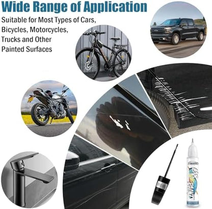 Radiant Black Touch Up Paint for Cars, Car Paint Scratch Repair Pen,Color Accurate Quick and Easy Fix Chip Rim Scuff Repair(Radiant Black)