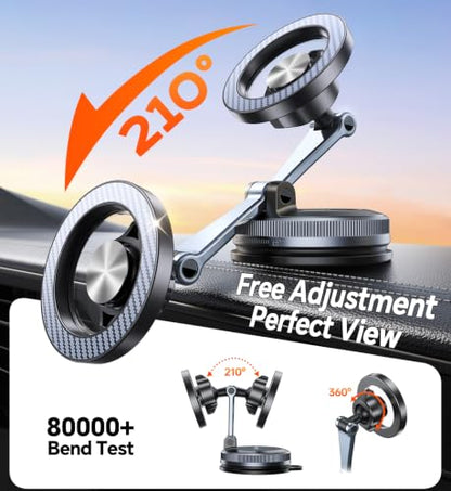 for MagSafe Car Mount【Windshield+Vent+Dash】Magnetic Phone Holder for Car Phone Holder Mount Cell Phone Holders for Your Car Accessories Suction Phone Mount for Car Truck Stand for iPhone 17 16