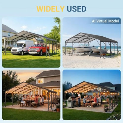 20'x20' Metal Carport with Updated Roof & Enhanced Base